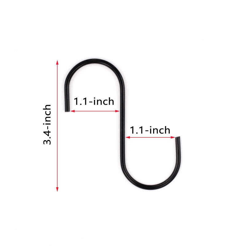 WARMBUY 30 Pack Black S Hooks Utility Hooks for Hanging Kitchen Pans Pots, Closet Clothes, Plants Bags Towels - Image 2